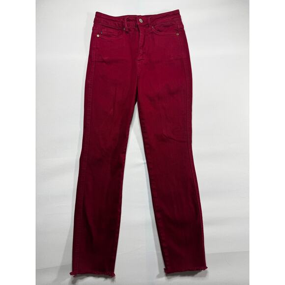 Judy Blue Women's Skinny Fit Red Stretch Denim Jeans - Size 3 (26x25) - Picture 1 of 6